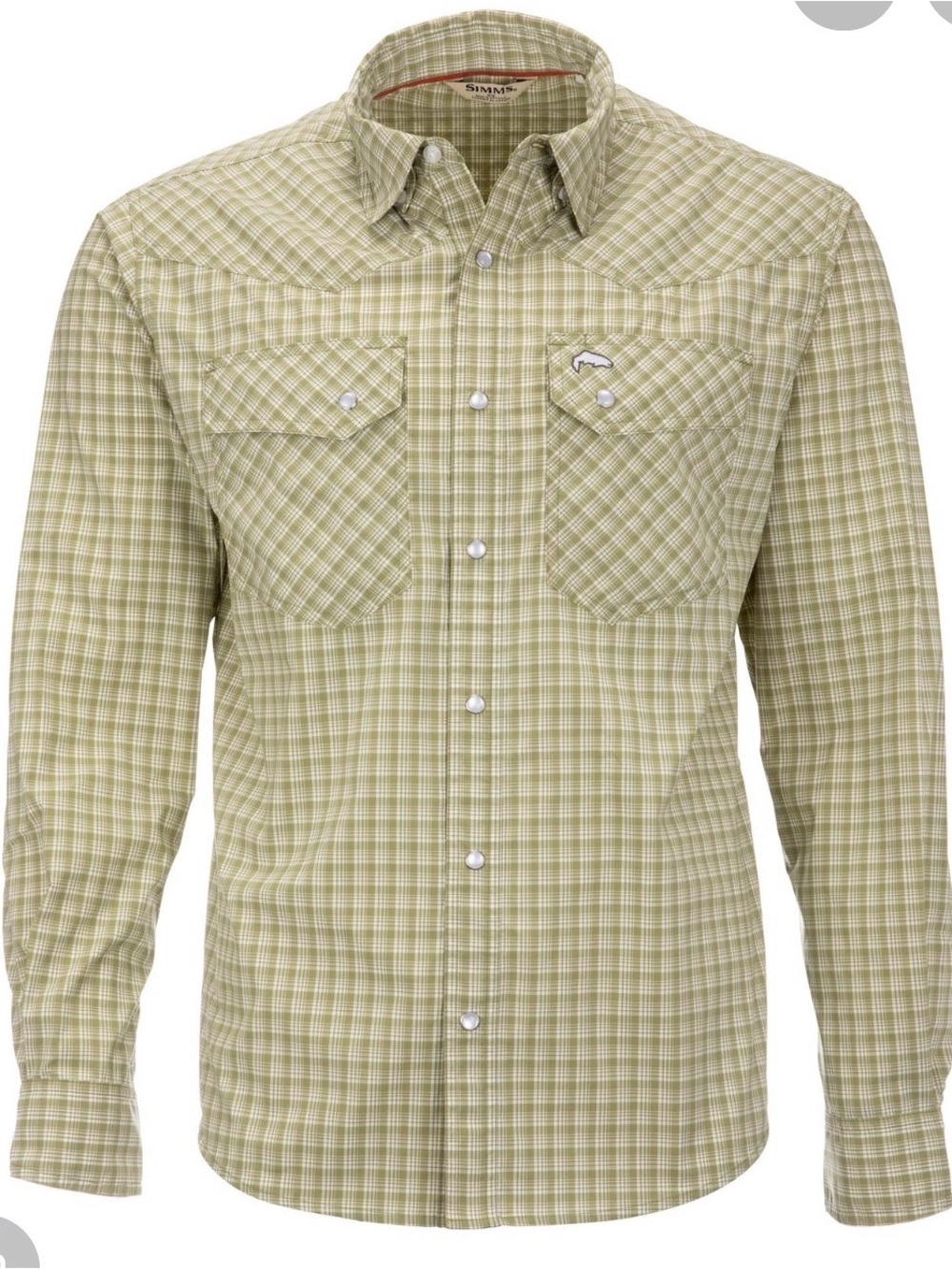 Simms Men’s Brackett LS Shirt - Sage Window Plaid - size Large NWT